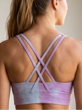 Lululemon Long Line Energy Sports Bra Pigment Tie Dye Medium Support 14